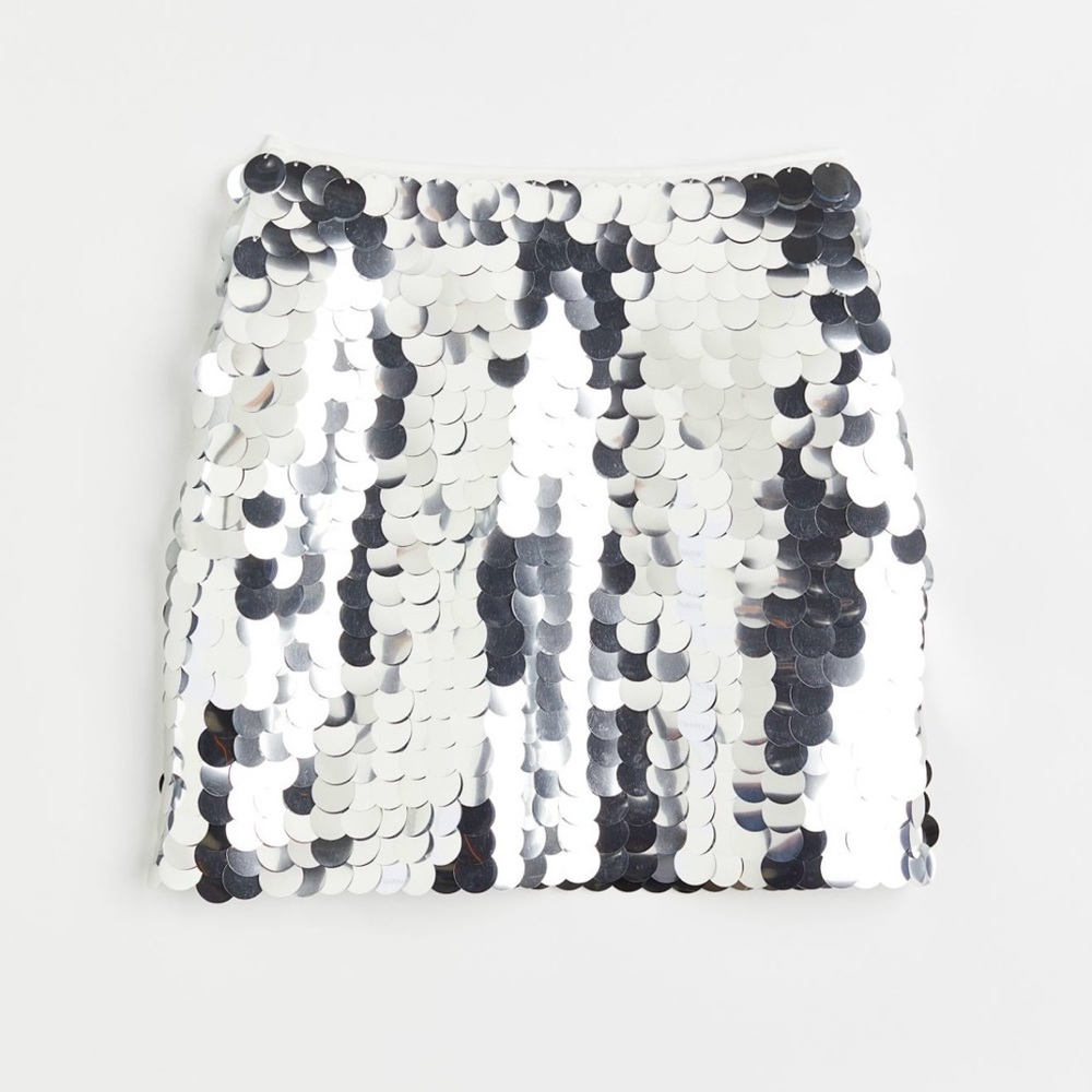 Silver Sequin Skirt